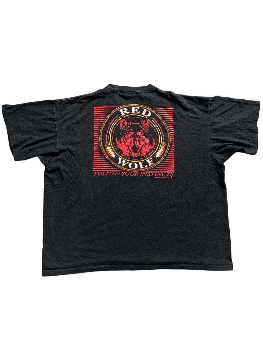 Tennessee River Gold Mens Black Vintage 1994 Red Wolf Single Stitch T Shirt XXL